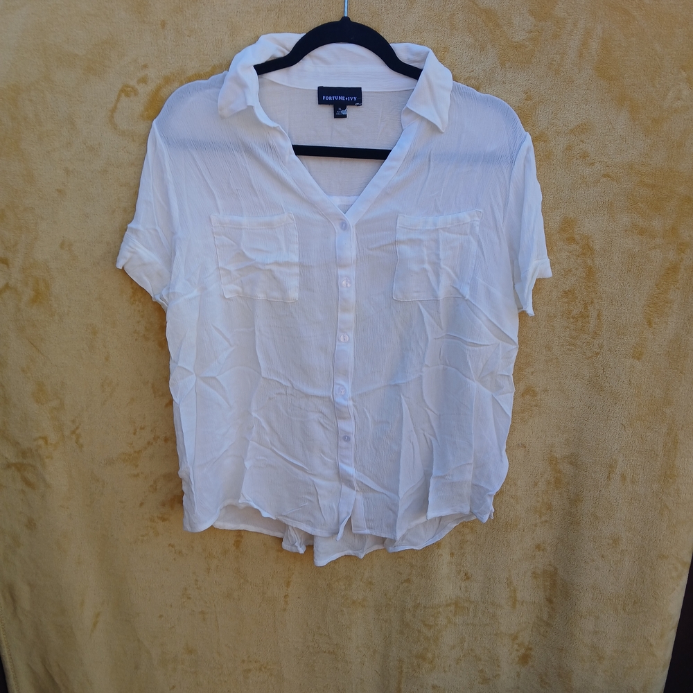Sheer White Button-Down Shirt